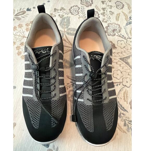 APEX Bolt Knit Lace Up Active Orthopedic Shoes Black/Gray Men\'s 13 XWide main image 5